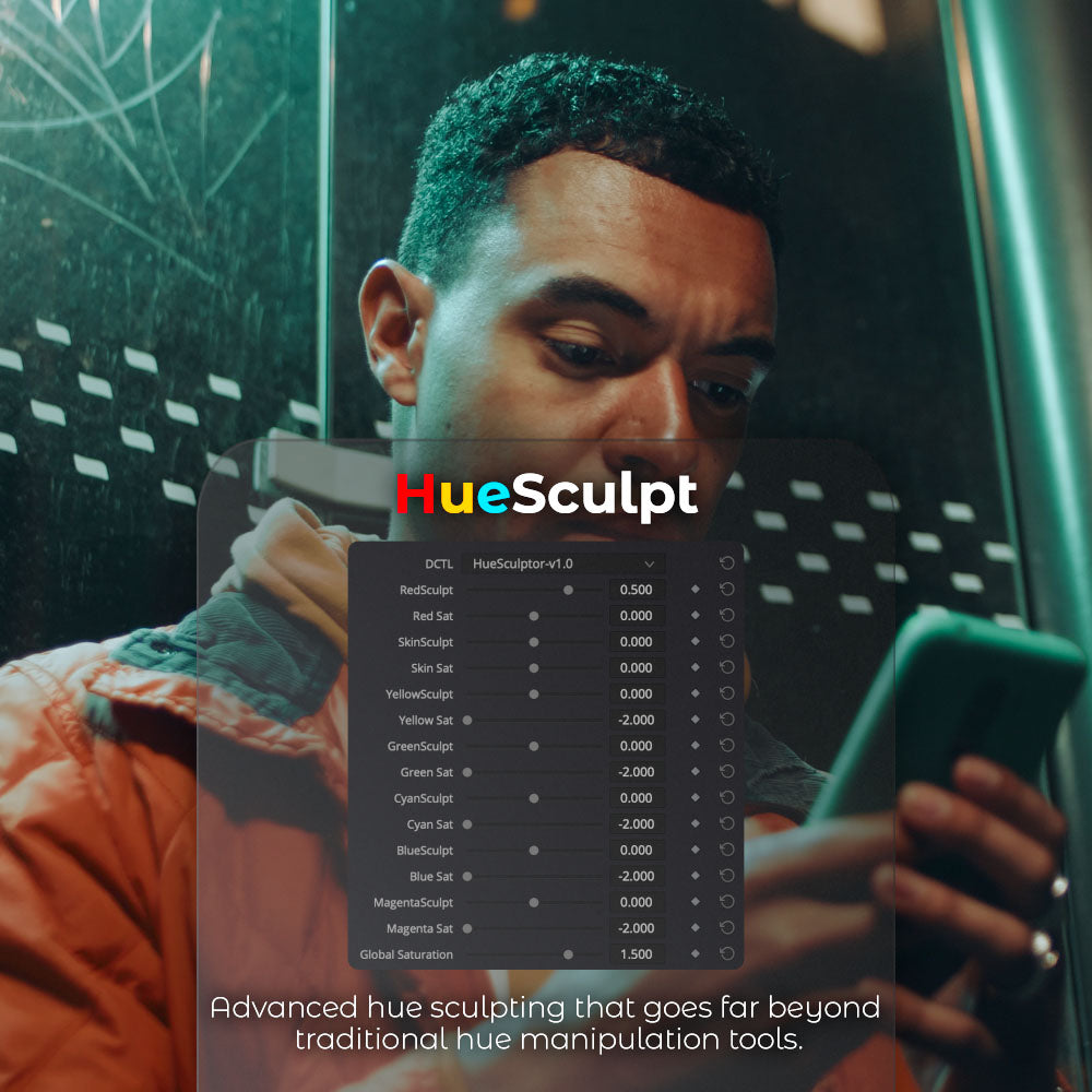 HueSculptor DCTL hue control demonstrated on professionally graded footage