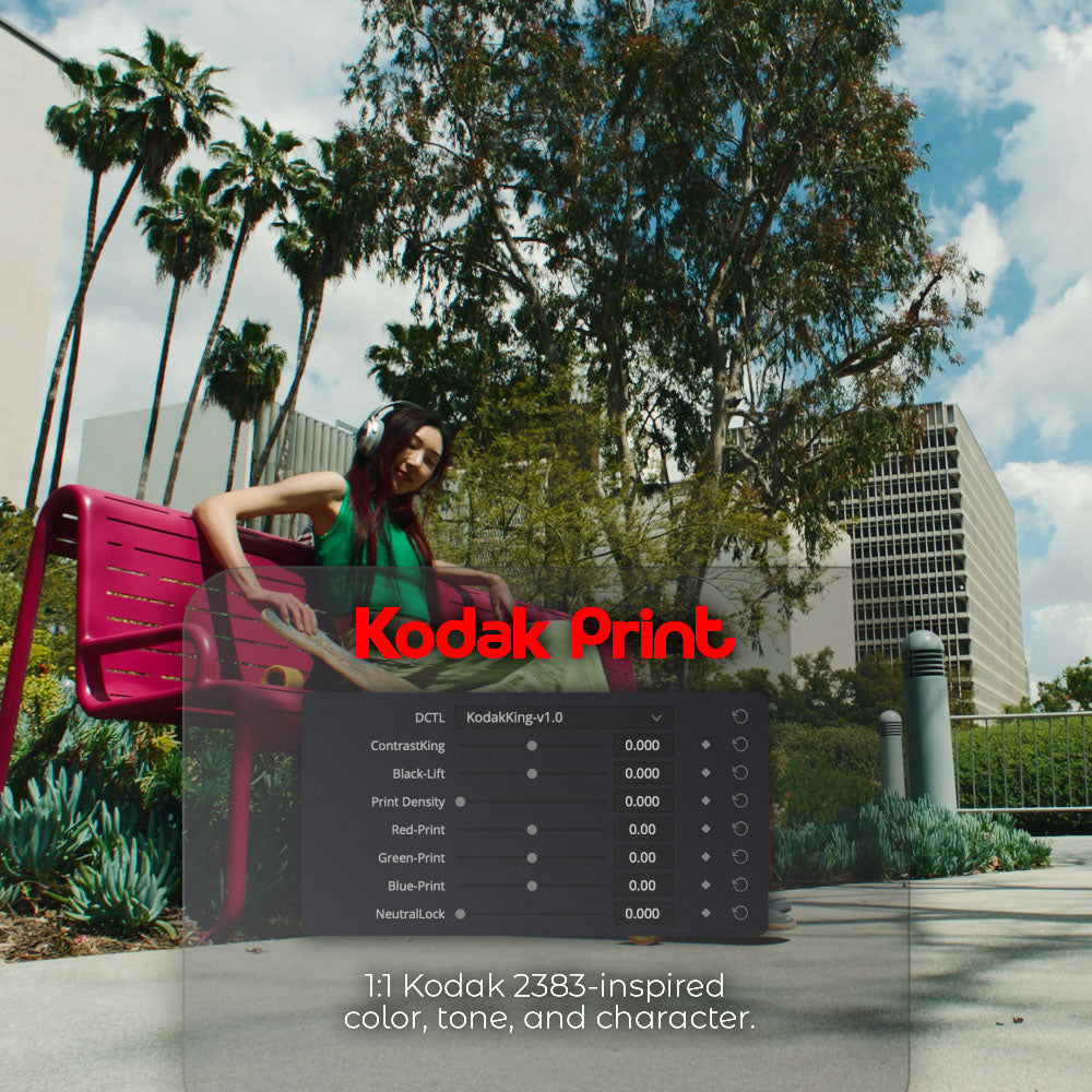 KodakKing DCTL recreating the Kodak 2383 film print look for professional color grading