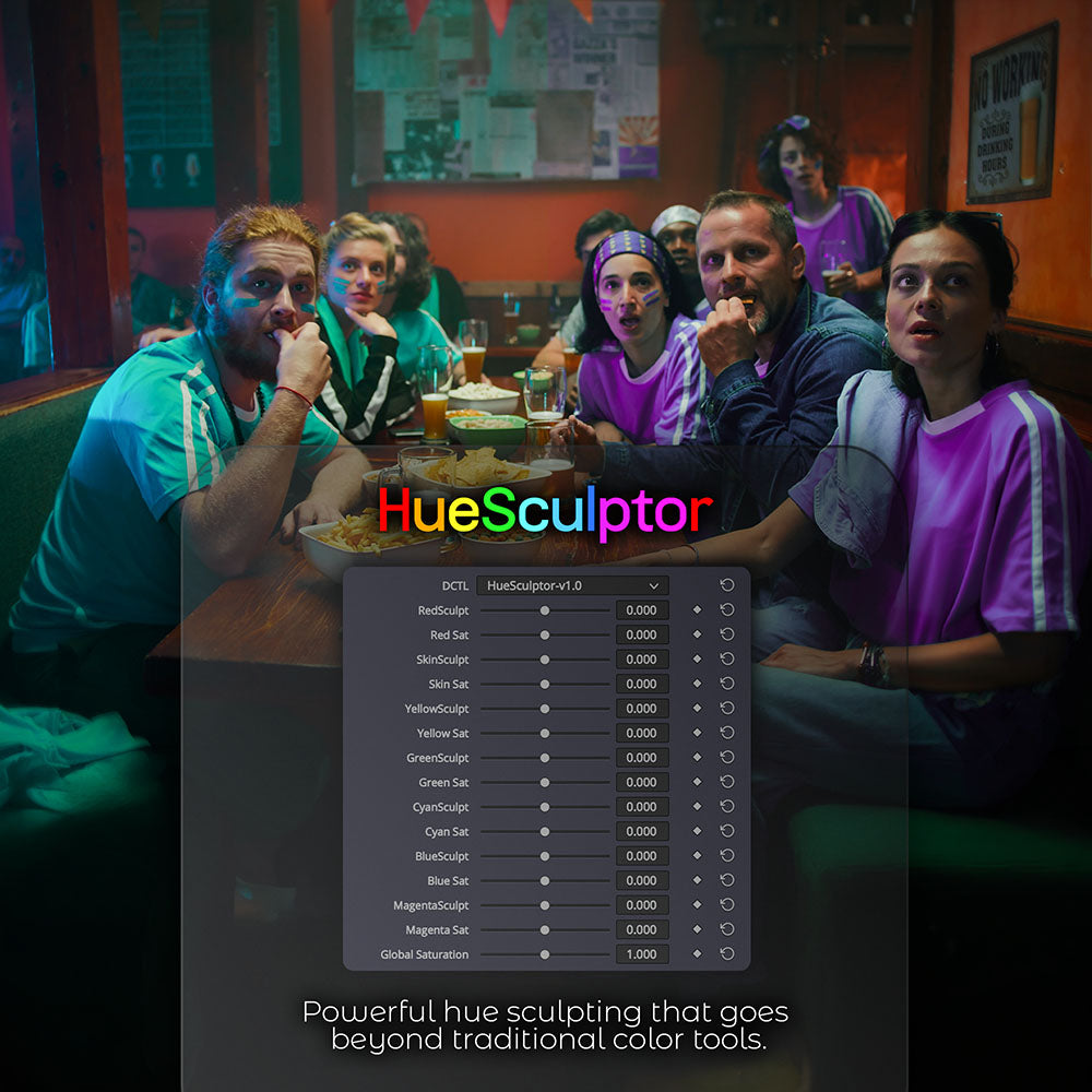 HueSculptor DCTL integrated into the HueCraft Film System PowerGrade for advanced hue and saturation control