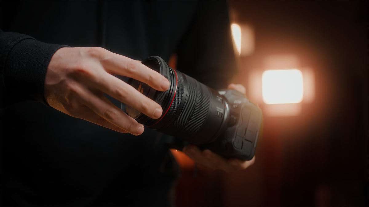 Finished low-light color grade with warm highlights and natural skin tones
