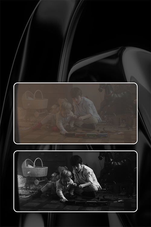 Nocta 800 black-and-white film print profile delivering timeless contrast, rich texture, and cinematic monochrome rendering in HueCrafter.
