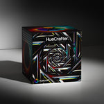 HueCrafter box mockup showcasing the cinematic color grading system for film emulation and professional workflows in DaVinci Resolve.
